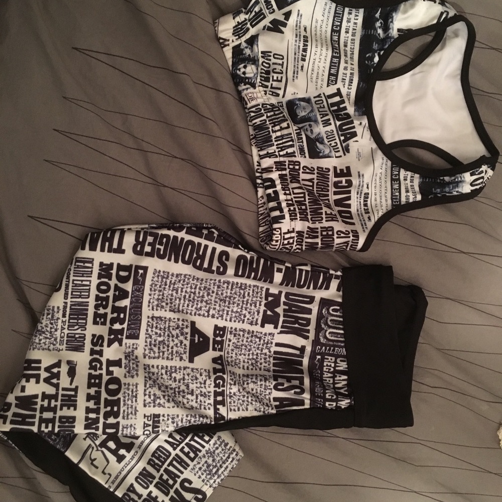 Harry Potter sports bra and legging set